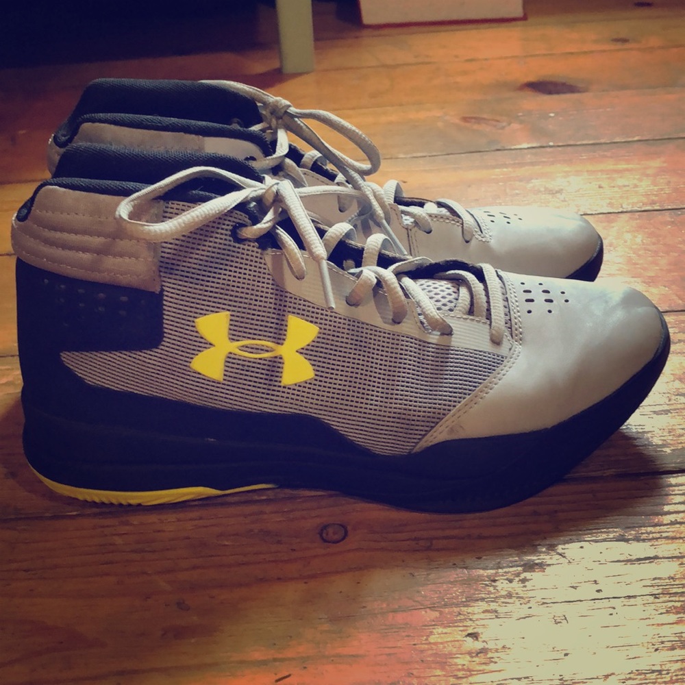 Under Armour basketball sneakers.